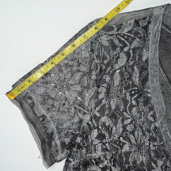 NWT A Touch Of Style - Women Sz XL - 2 Peice Set Grey Tank Top & Grey Lace Top - Picture 8 of 16